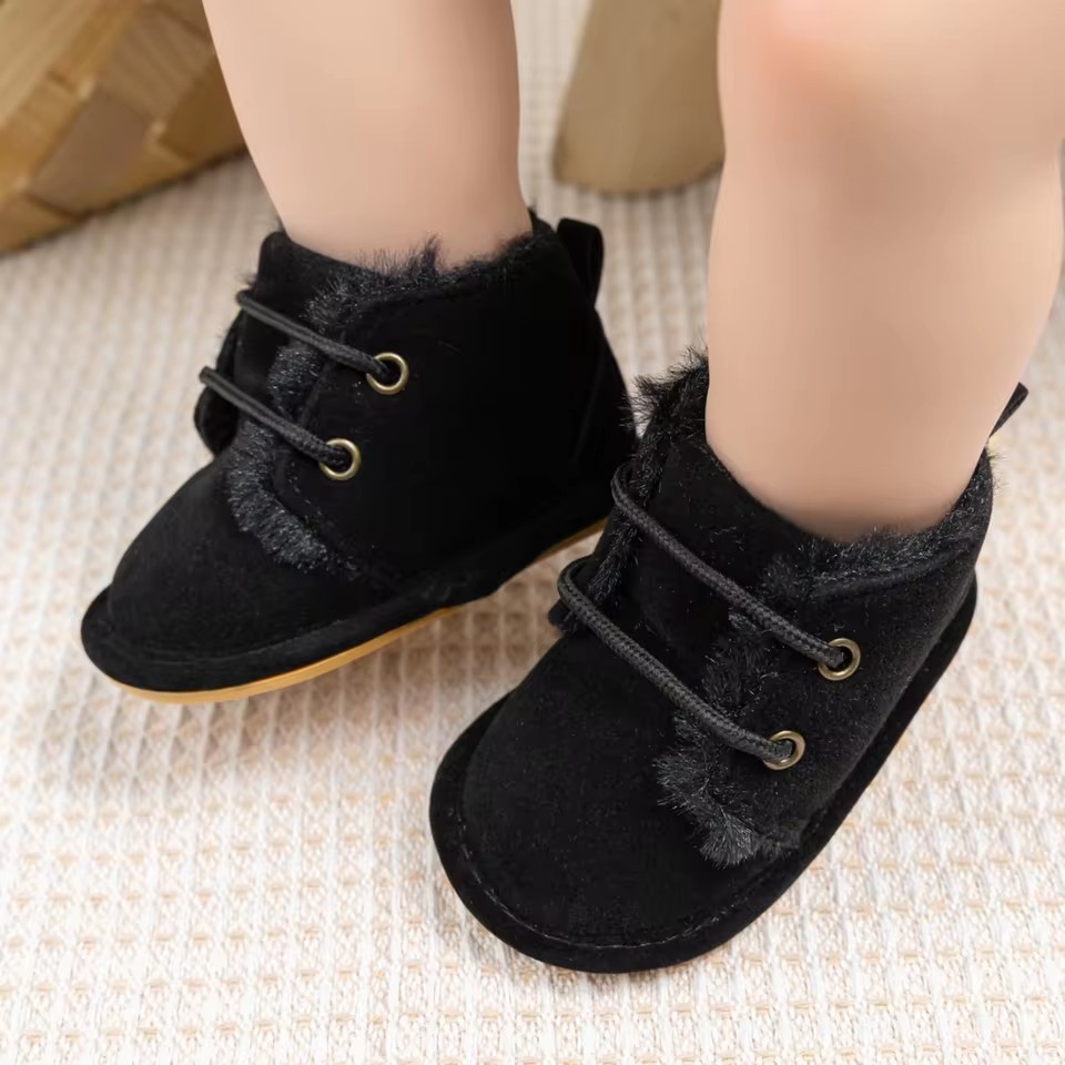 New Snow Baby Booties Shoes Baby Boy Girl Shoes Crib Shoes Winter Warm Cotton Anti-slip Sole Newborn Toddler First Walkers Shoes