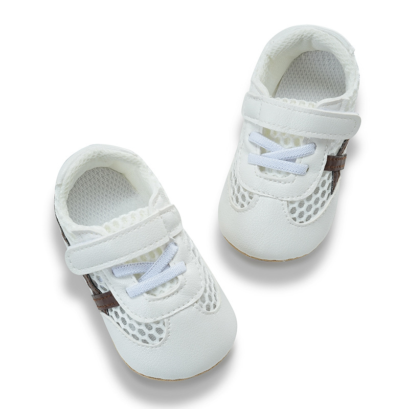 Baby sandals 0-1 year old men's and women's sports shoes, anti slip and breathable mesh fabric, breathable and comfortable white shoes