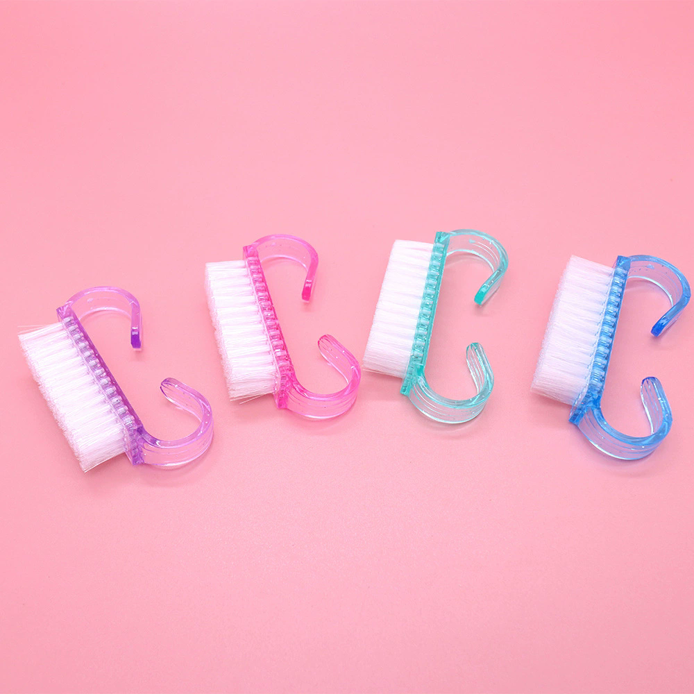 50Pcs Cleaning Nail Brushes Tools Colorful Plastic Dust Cleaner Brushes Nail Art Manicure Pedicure Powder Soft Remover Brush