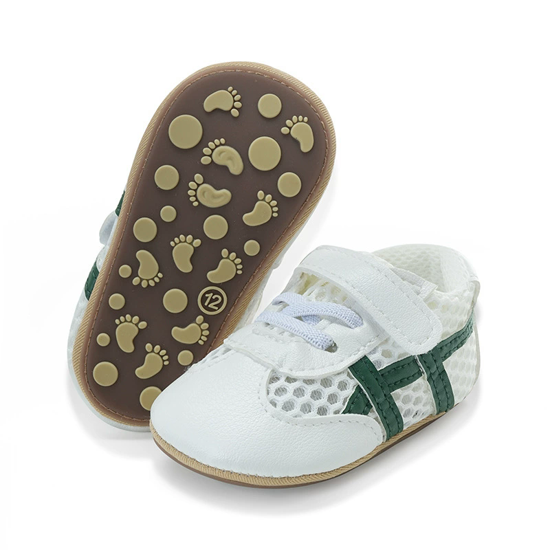 Baby sandals 0-1 year old men's and women's sports shoes, anti slip and breathable mesh fabric, breathable and comfortable white shoes