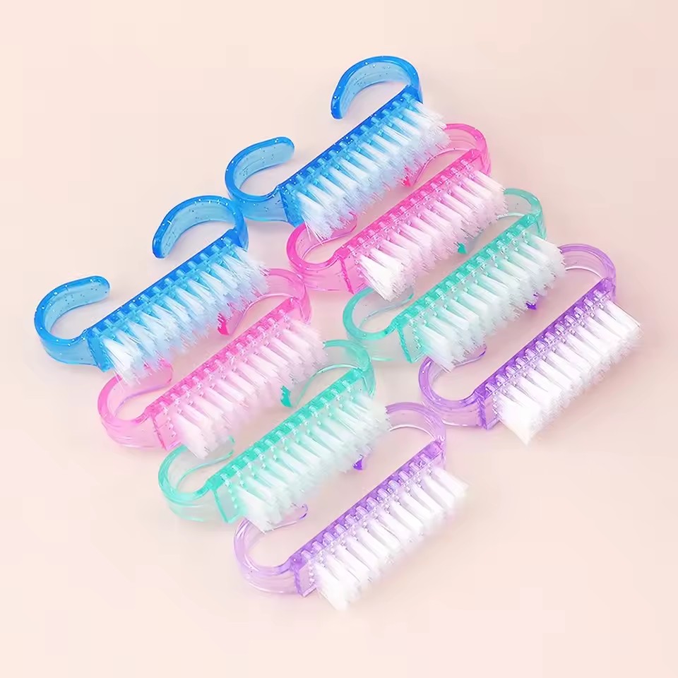 50Pcs Cleaning Nail Brushes Tools Colorful Plastic Dust Cleaner Brushes Nail Art Manicure Pedicure Powder Soft Remover Brush