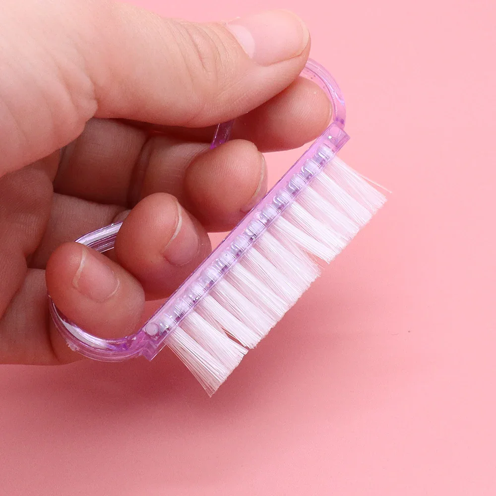 50Pcs Cleaning Nail Brushes Tools Colorful Plastic Dust Cleaner Brushes Nail Art Manicure Pedicure Powder Soft Remover Brush