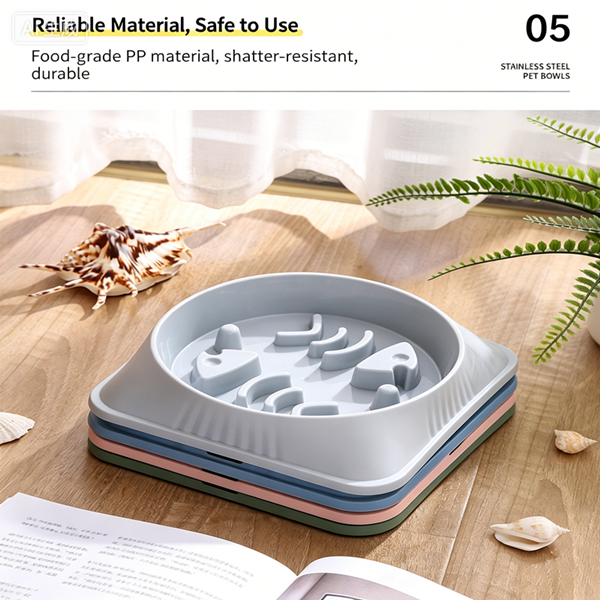 1PC     New pet slow food bowl, dog bowl, cat bowl, anti choking and anti slip dog and cat food utensils, pet supplies