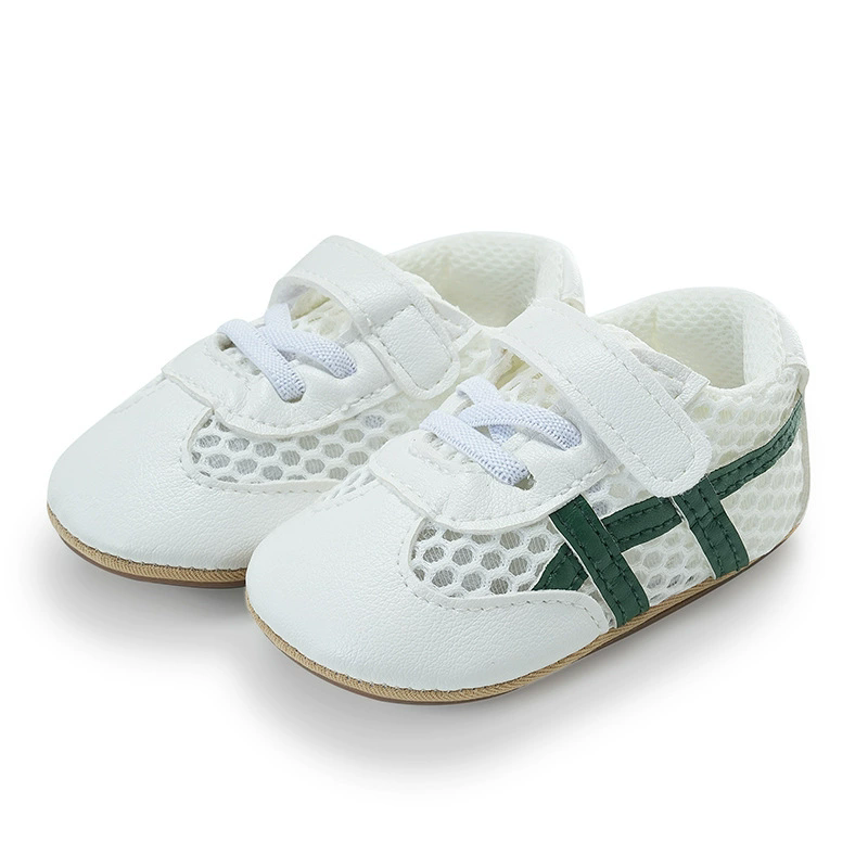 Baby sandals 0-1 year old men's and women's sports shoes, anti slip and breathable mesh fabric, breathable and comfortable white shoes