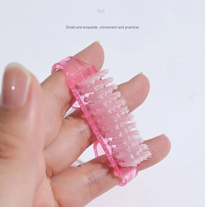 50Pcs Cleaning Nail Brushes Tools Colorful Plastic Dust Cleaner Brushes Nail Art Manicure Pedicure Powder Soft Remover Brush
