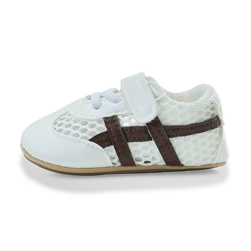 Baby sandals 0-1 year old men's and women's sports shoes, anti slip and breathable mesh fabric, breathable and comfortable white shoes