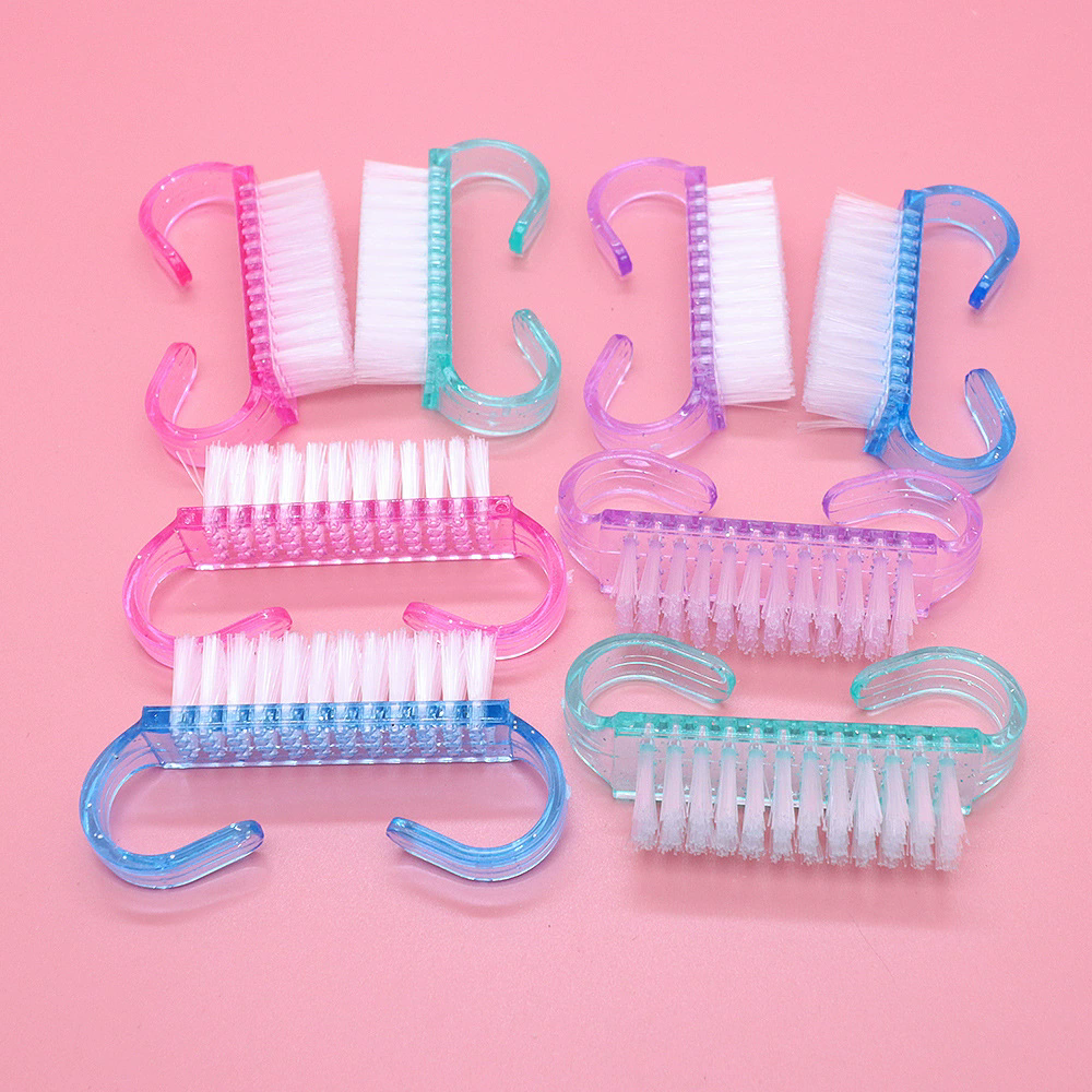 50Pcs Cleaning Nail Brushes Tools Colorful Plastic Dust Cleaner Brushes Nail Art Manicure Pedicure Powder Soft Remover Brush
