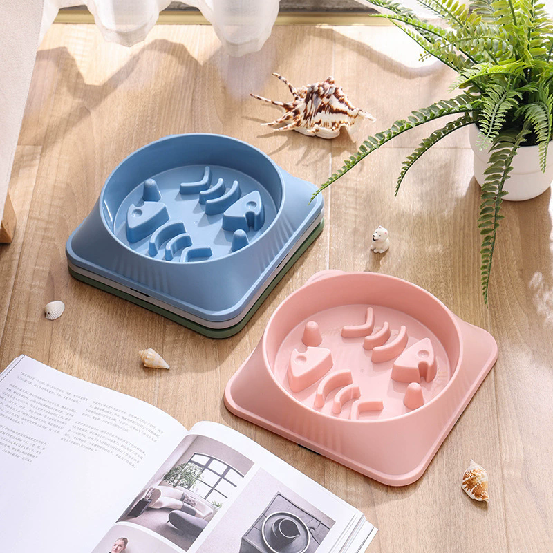 1PC     New pet slow food bowl, dog bowl, cat bowl, anti choking and anti slip dog and cat food utensils, pet supplies