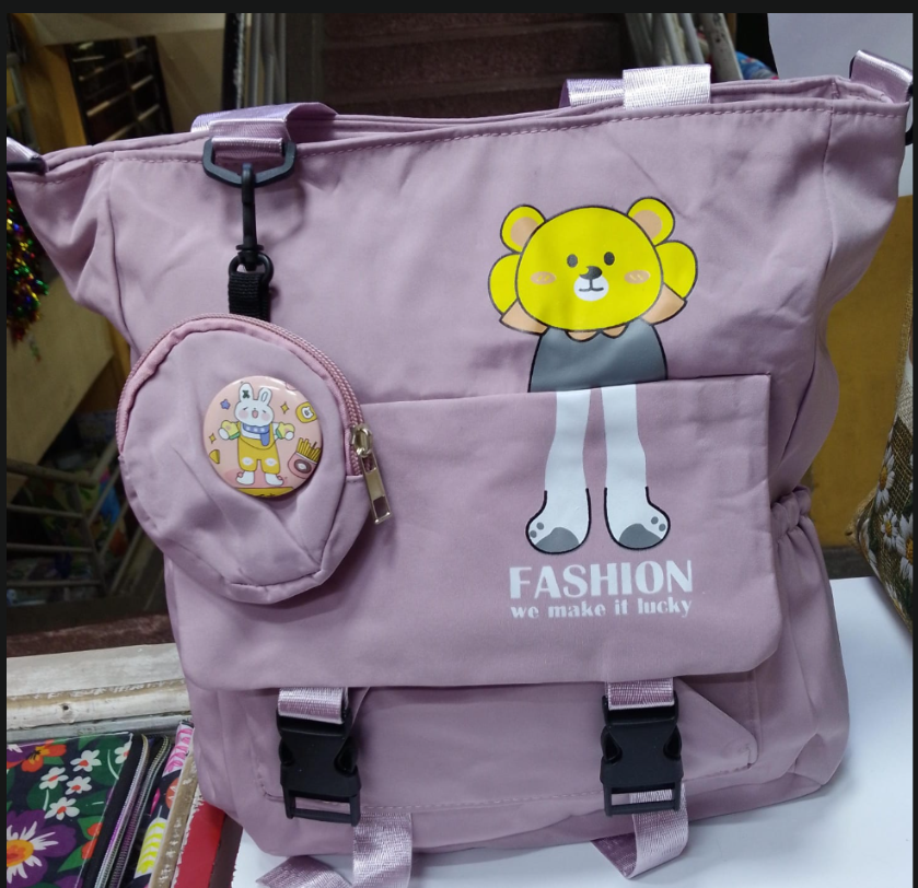 2-in-1 Women's Fashion Shoulder Bag | Kawaii Graphic Canvas Tote with Coin Purse | School & Travel