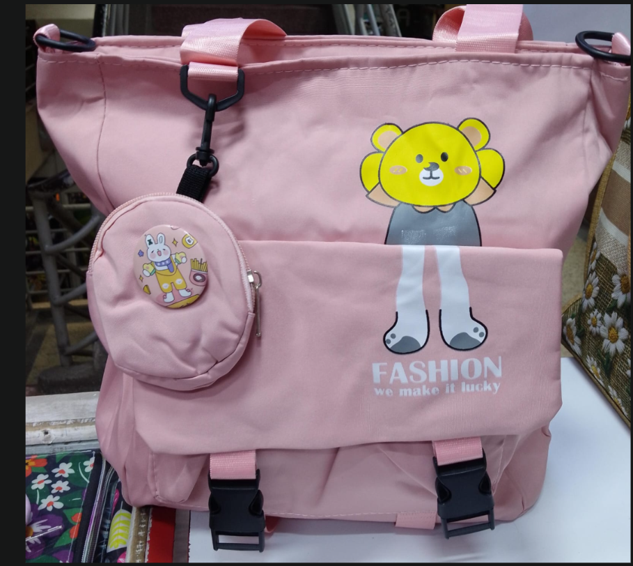 2-in-1 Women's Fashion Shoulder Bag | Kawaii Graphic Canvas Tote with Coin Purse | School & Travel