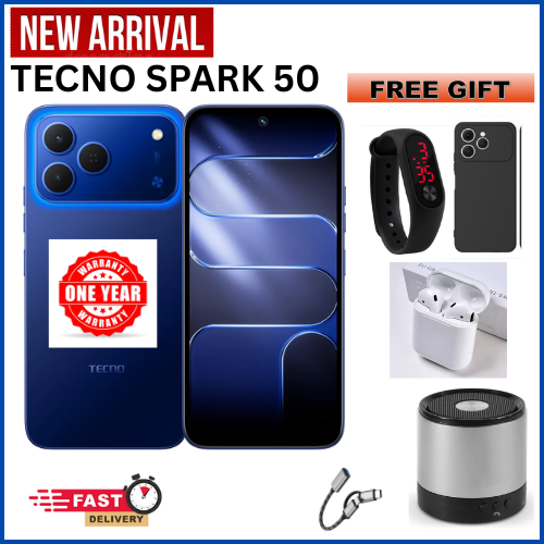 New Arrival Tecno SPARK 50 4G 128GB ROM+ 4GB RAM 6.78" SCREEN 120Hz Refresh Rate 6700mAh Battery 50MP CAMERA ANDROID 16