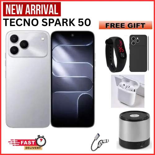 New Arrival Tecno SPARK 50 4G 128GB ROM+ 4GB RAM 6.78" SCREEN 120Hz Refresh Rate 6700mAh Battery 50MP CAMERA ANDROID 16