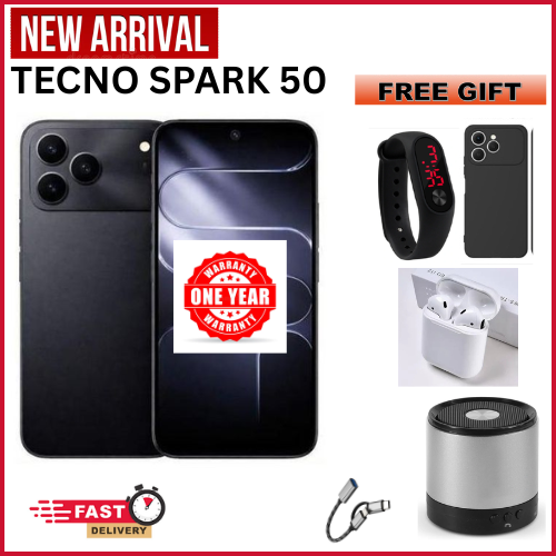 New Arrival Tecno SPARK 50 4G 128GB ROM+ 4GB RAM 6.78" SCREEN 120Hz Refresh Rate 6700mAh Battery 50MP CAMERA ANDROID 16