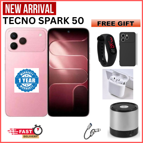 New Arrival Tecno SPARK 50 4G 128GB ROM+ 4GB RAM 6.78" SCREEN 120Hz Refresh Rate 6700mAh Battery 50MP CAMERA ANDROID 16