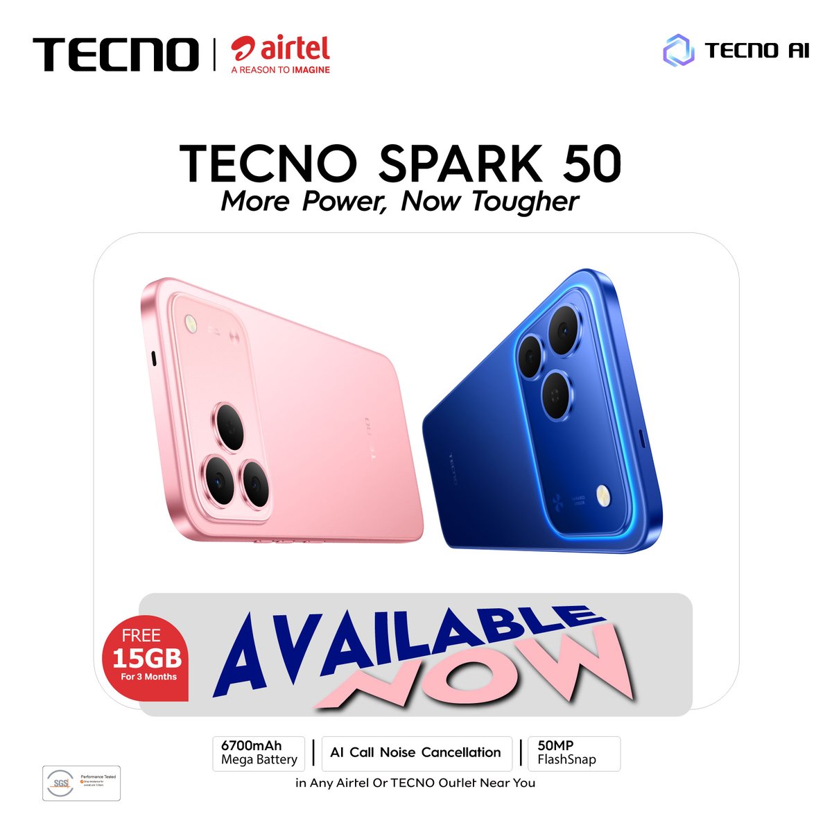 New Arrival Tecno SPARK 50 4G 128GB ROM+ 4GB RAM 6.78" SCREEN 120Hz Refresh Rate 6700mAh Battery 50MP CAMERA ANDROID 16