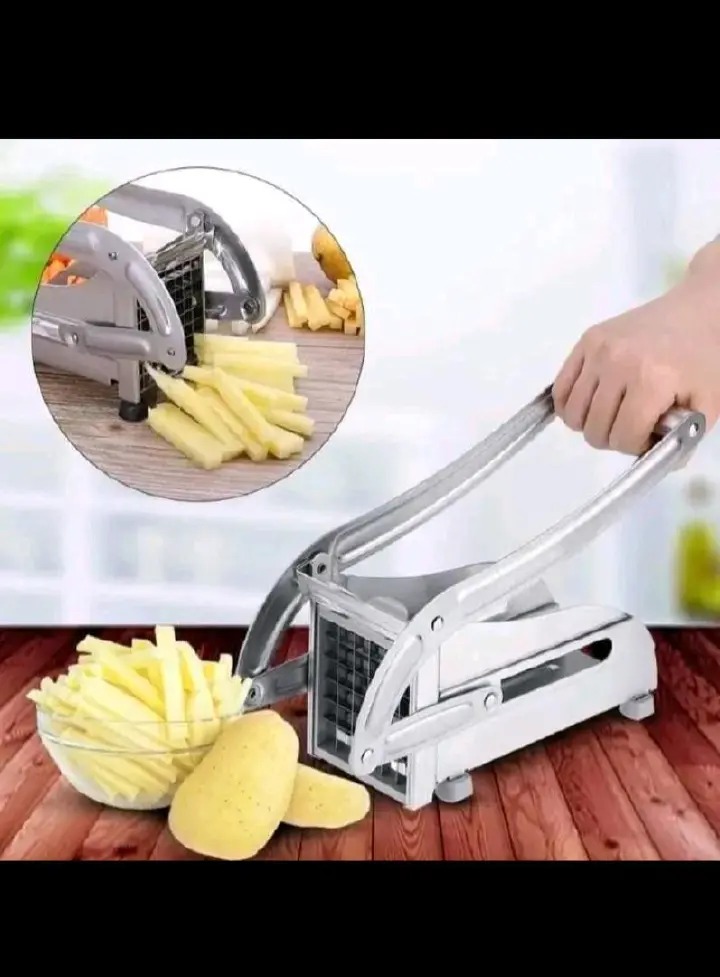 Stainless Steel French Fries Machine with 2 Blades Potato Chips Strip Cutting Cutter Maker Salad Vegetable & Potato Chipper