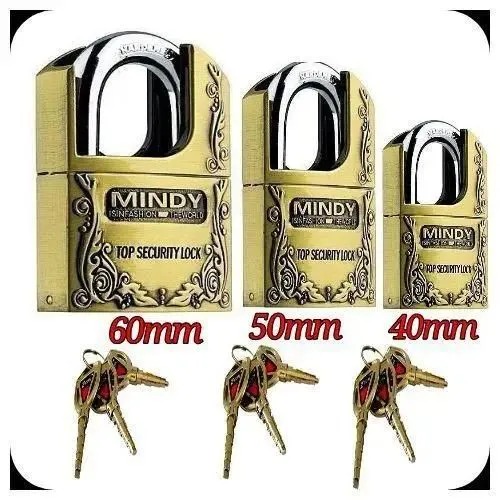 Mindy Heavy Duty Anti-Burglar Theft Zink Alloy Security Padlocks With 3 Keys