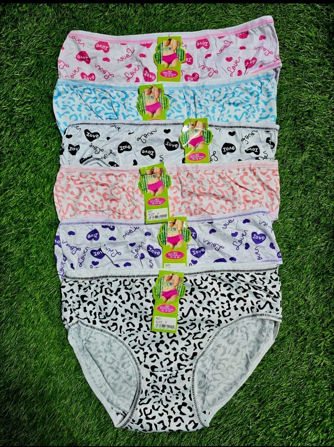 6PCS Women Printed Cotton Panties Set – Soft Breathable Stretch Ladies Underwear, Cute High Waist Comfortable Everyday Briefs Multi Color Pack