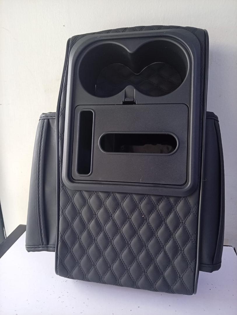 Auto center console armrest cushion with 2 cups holder,tissue holder,side storage 4 in 1 multipurpose