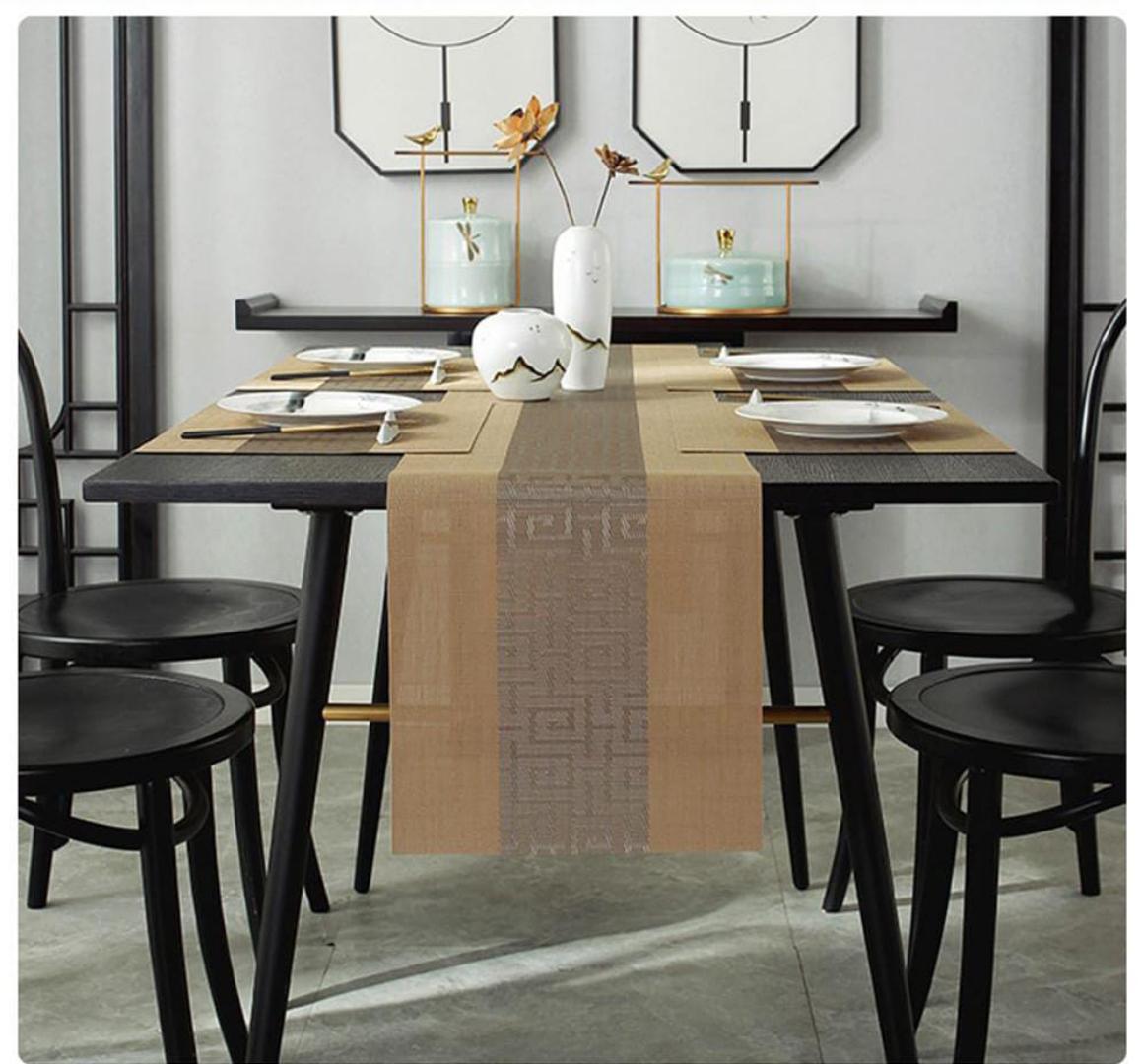 6pcs pvc  table mats plus one table runner(30*180cm)