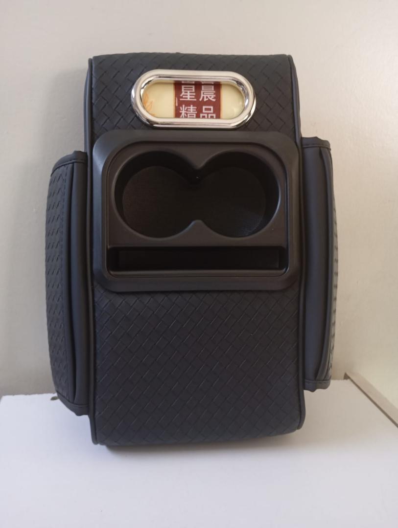 Auto center console armrest cushion with 2 cups holder,tissue holder,side storage 4 in 1 multipurpose