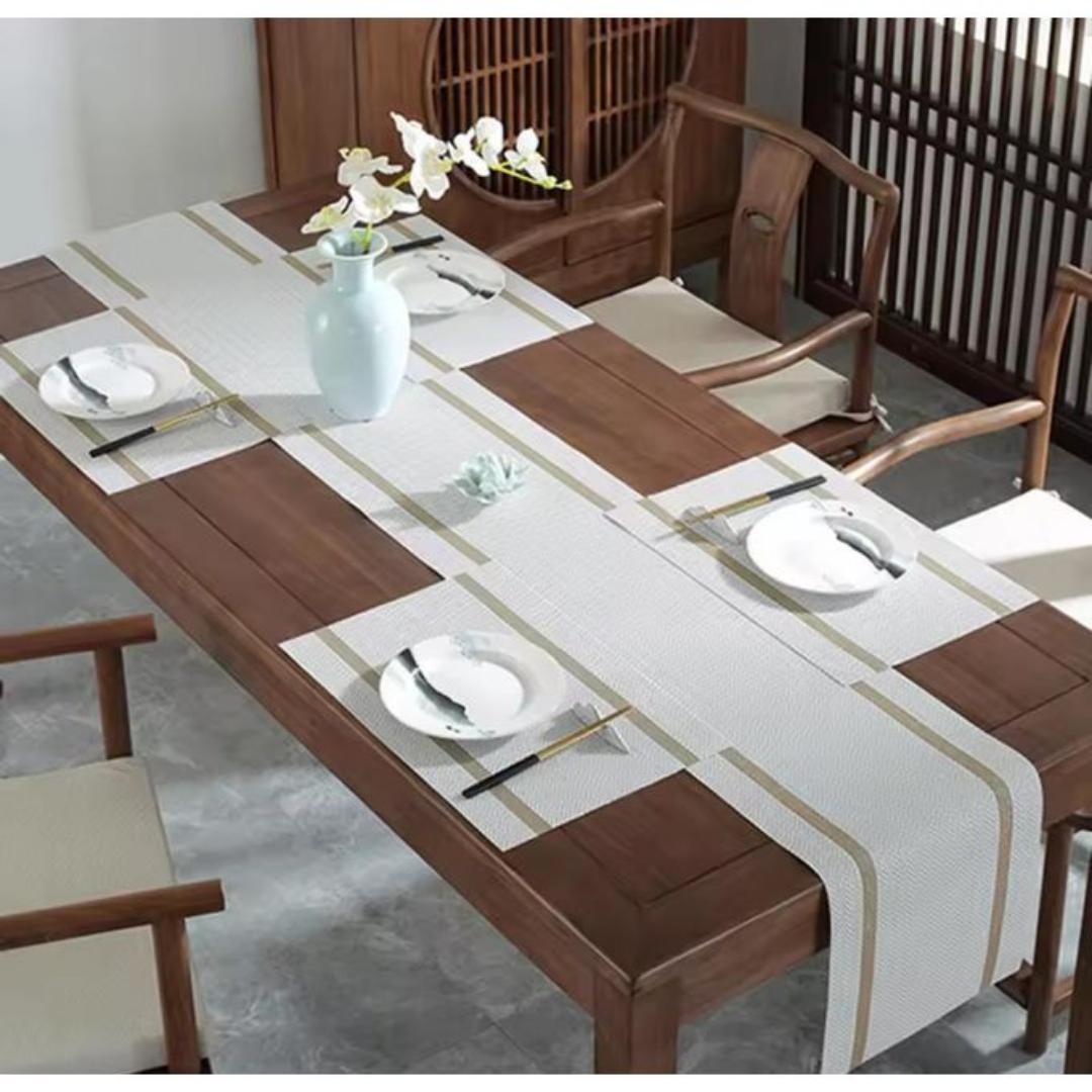 6pcs pvc  table mats plus one table runner(30*180cm)