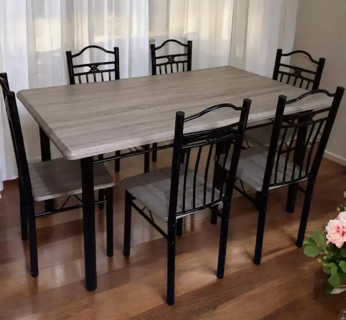 Executive 6-Seater Dining Table Set 🍽️ | Elegant & Modern Design 🖤 | Sturdy Build 🛠️ | Comfortable Seating 🪑 | Perfect for Home, Apartment & Office Dining Spaces 🏡