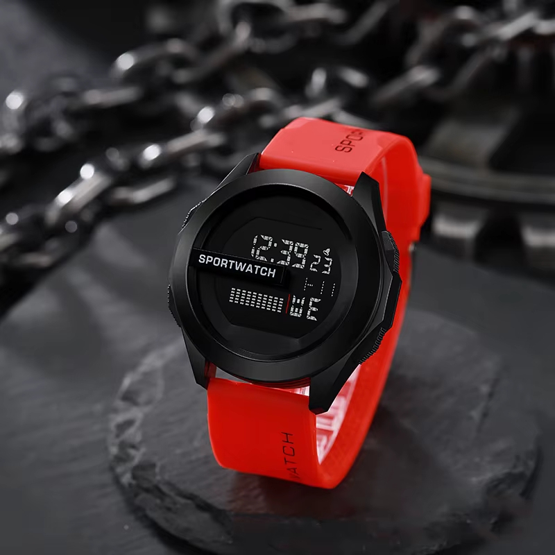【Clearance Sale】Men's fashionable sports digital circular luminous leisure multi-functional rubber strap watch - 50m Water Resistance, Sports & Fashionable, for Outdoor Adventure & Decoration