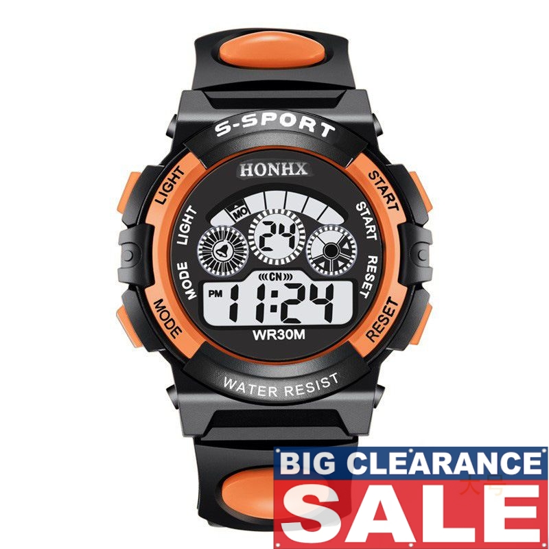 【Clearance Sale】Multifunctional Kids' Watch with 7 - Color Light, Waterproof, for Students, Men's Analog Digital Military Sport Wristwatch - LED Waterproof Luminous Watch for Everyday Use