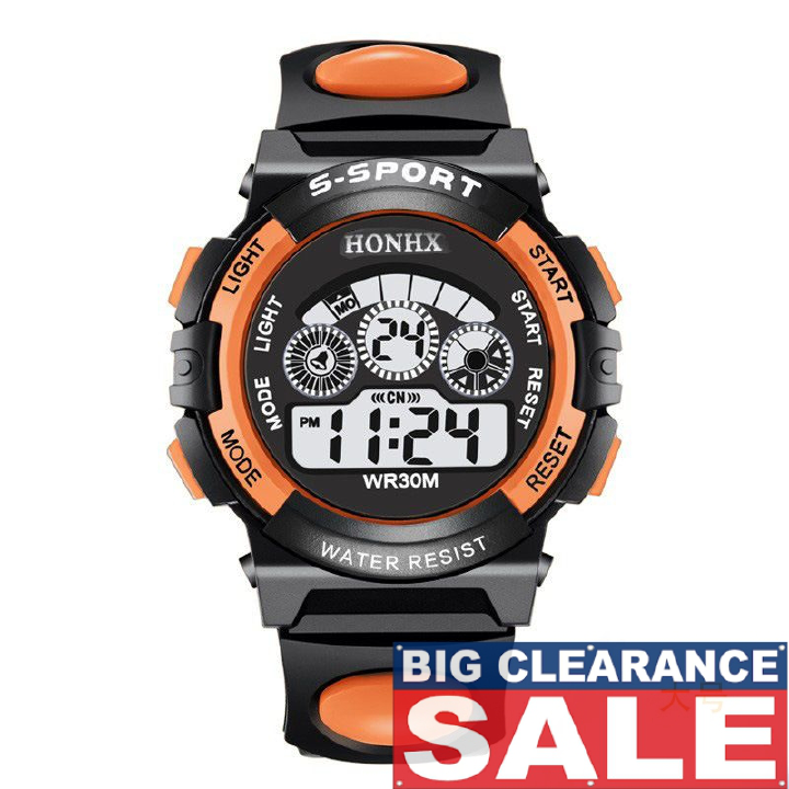【Clearance Sale】Multifunctional Kids' Watch with 7 - Color Light, Waterproof, for Students, Men's Analog Digital Military Sport Wristwatch - LED Waterproof Luminous Watch for Everyday Use