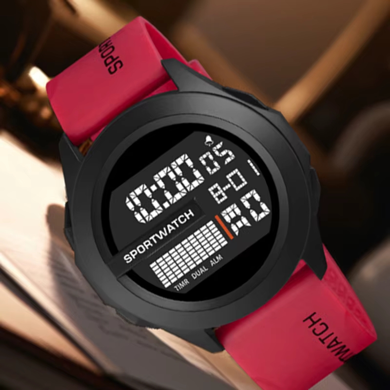 【Clearance Sale】Men's fashionable sports digital circular luminous leisure multi-functional rubber strap watch - 50m Water Resistance, Sports & Fashionable, for Outdoor Adventure & Decoration