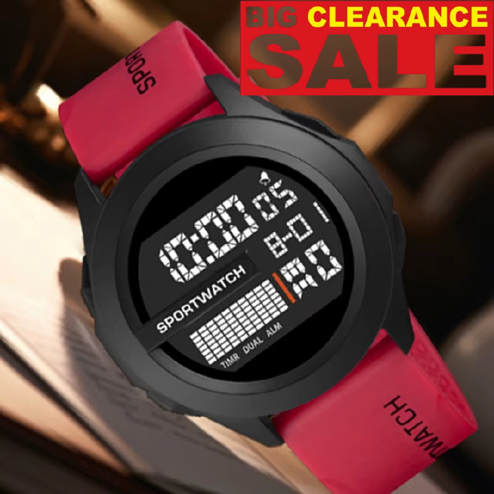 【Clearance Sale】Men's fashionable sports digital circular luminous leisure multi-functional rubber strap watch - 50m Water Resistance, Sports & Fashionable, for Outdoor Adventure & Decoration
