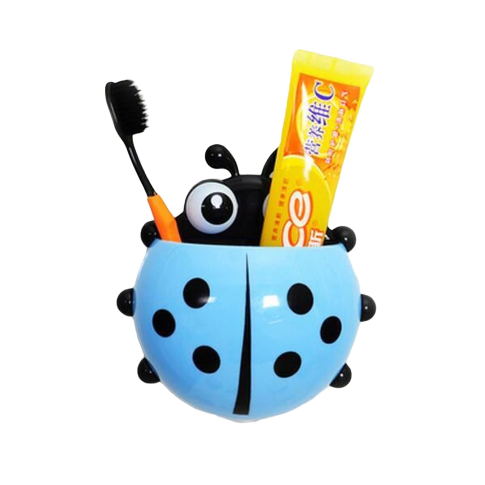 1pc Cute Ladybug Toothbrush Holder - No-Drill, Wall-Mounted Suction Cup Storage Rack for Bathroom Organization, Christmas/Halloween Gift Decoration