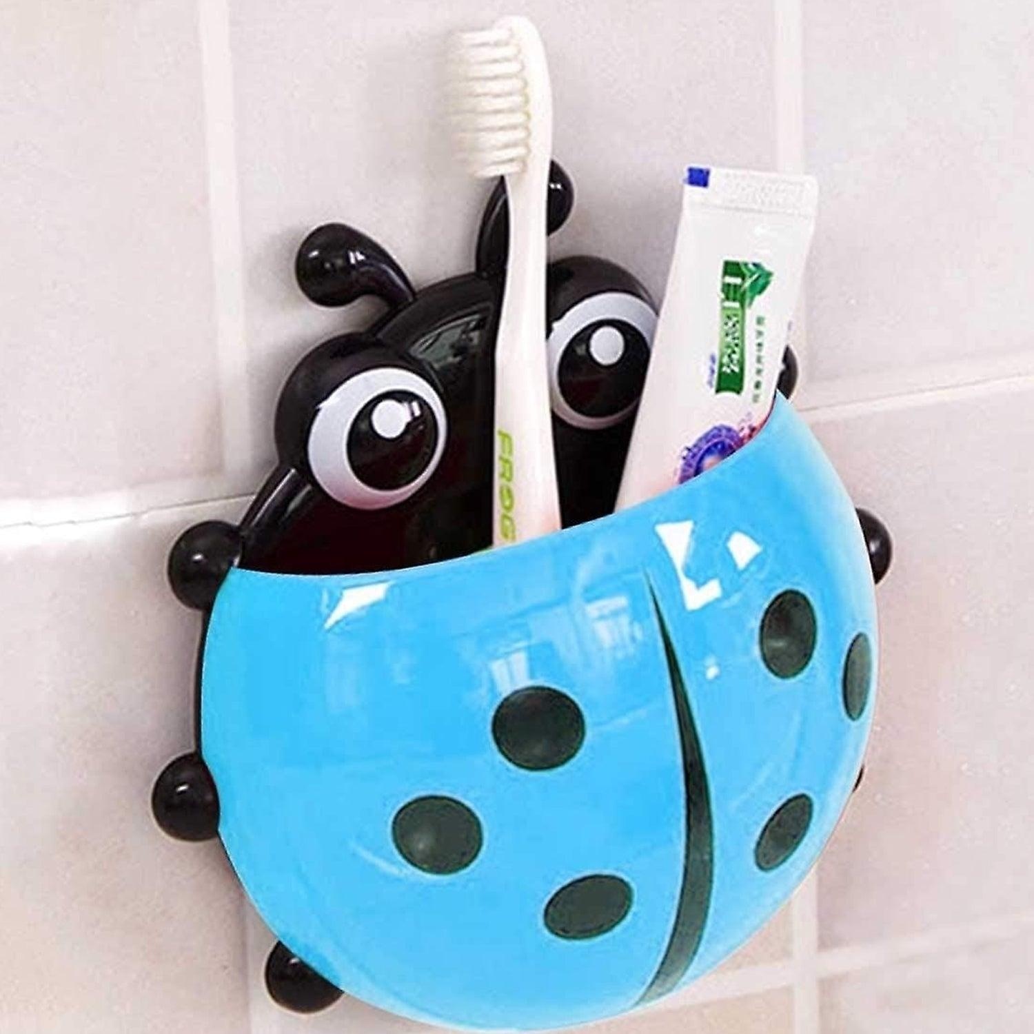 1pc Cute Ladybug Toothbrush Holder - No-Drill, Wall-Mounted Suction Cup Storage Rack for Bathroom Organization, Christmas/Halloween Gift Decoration