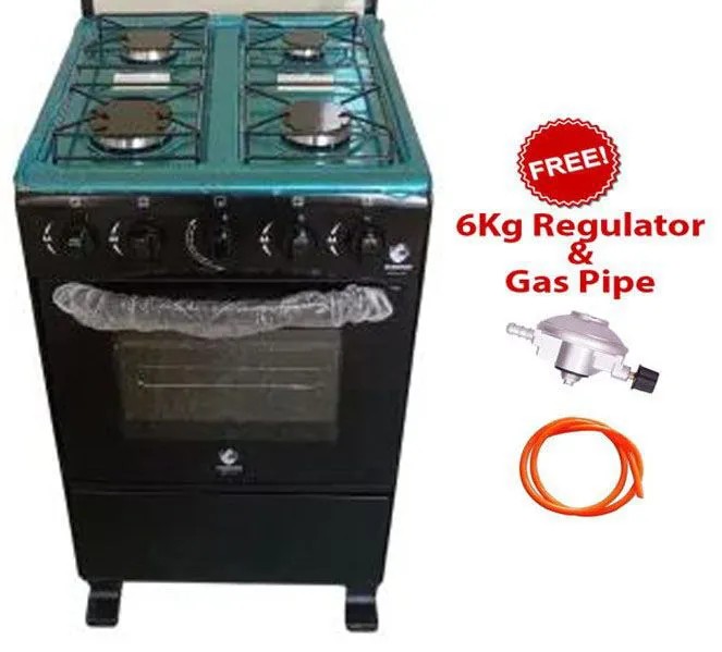Euroken 50by55 4 gas burners gas oven standing cooker with FREE GAS PIPE AND 6KG REGULATOR