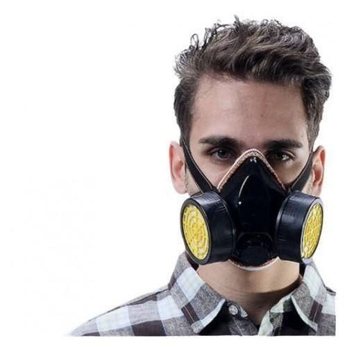 Gas Respirator NP306 Reusable Mask Respirator NP 306 Double Nozzle Chemical Respirator Gas Mask Dust Mask With 2 Central Respiratory Valves & Adjustable Strap