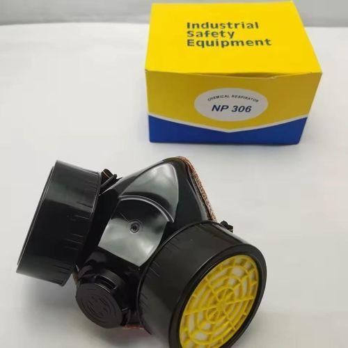 Gas Respirator NP306 Reusable Mask Respirator NP 306 Double Nozzle Chemical Respirator Gas Mask Dust Mask With 2 Central Respiratory Valves & Adjustable Strap