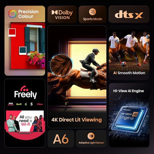 HISENSE 65" INCH 65Q6 QLED 4K SMART TV,FRAMELESS TV,BLUETOOTH-ENABLED,DOLBY AUDIO,VOICE CONTROL,NETFLIX,YOUTUBE-2 YEARS WARRANTY