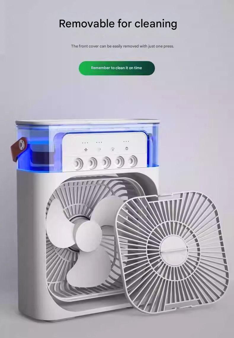 Five-hole spray fan, small fan, mini fan, multi-functional fan for dormitory, office, and home use.