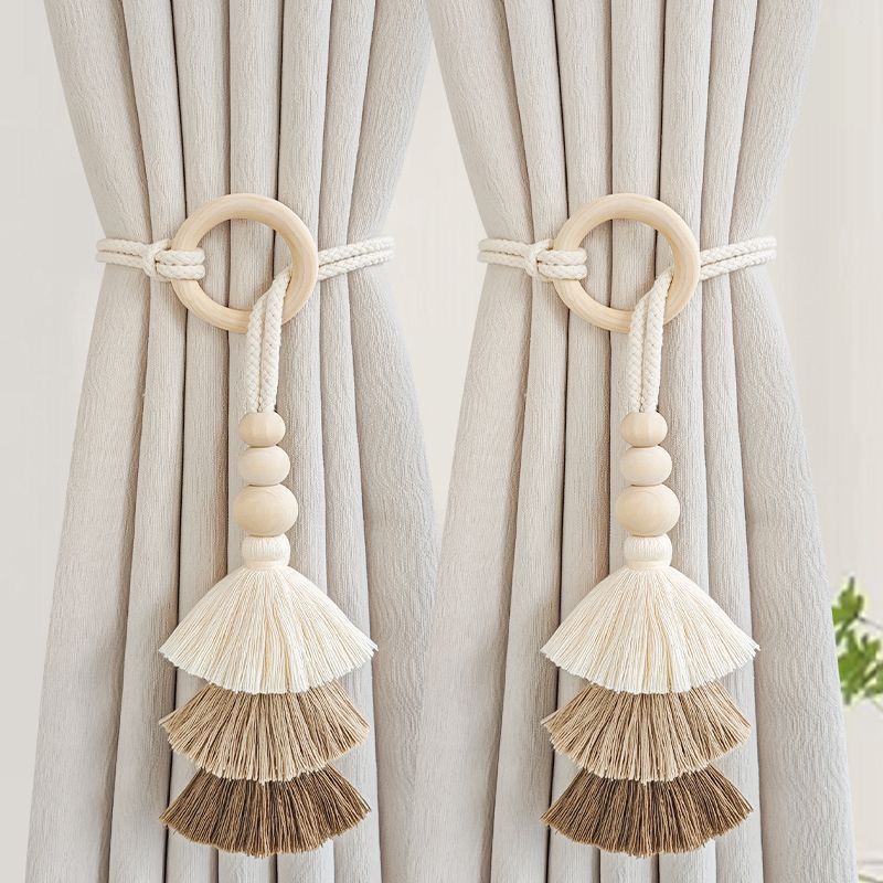 New minimalist luxury curtain tiebacks, a pair of tassel woven ropes for storage and home decoration.
