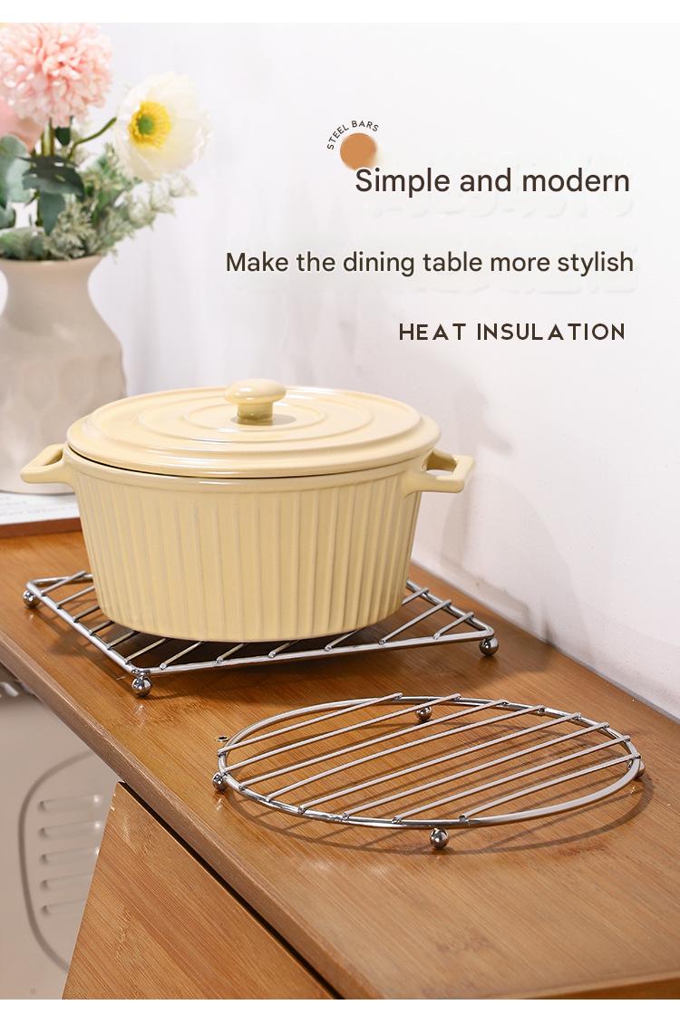 Thickened stainless steel pot holder, heat-insulating mat rack, versatile household kitchen steamer rack, anti-scalding dish rack, multi-functional drain rack