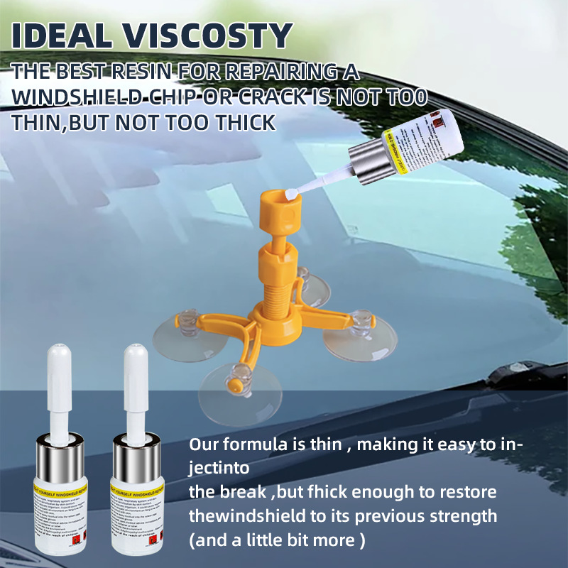 Car glass repair tools, windshield crack repair fluid, DIY