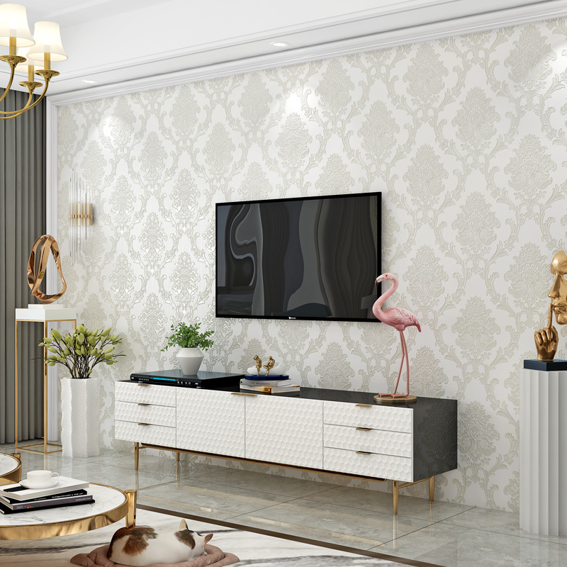 Self-adhesive 3D embossed wallpaper sticker, European pastoral style, finely pressed for bedroom, living room, study, TV background wall wallpaper.