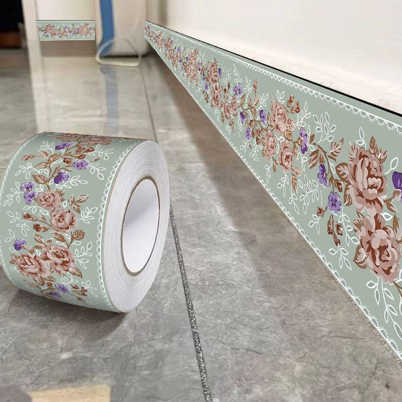 Self-adhesive baseboard stickers, waterproof and moisture-proof tile wall stickers, waistline stickers, kitchen cabinet baseboards, concealing unsightly decorations.（10CM*5M）