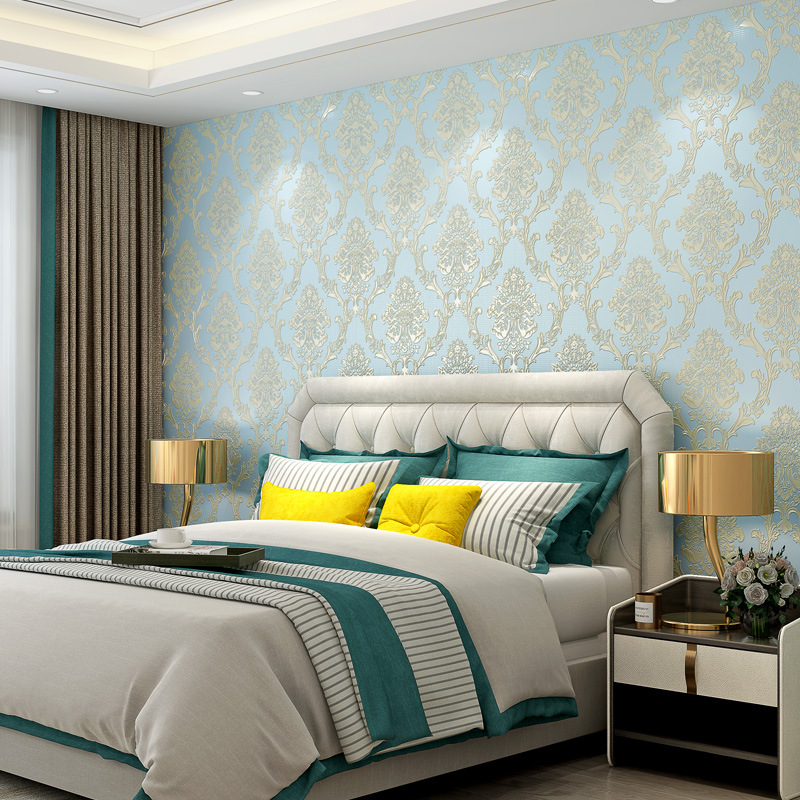 Self-adhesive 3D embossed wallpaper sticker, European pastoral style, finely pressed for bedroom, living room, study, TV background wall wallpaper.