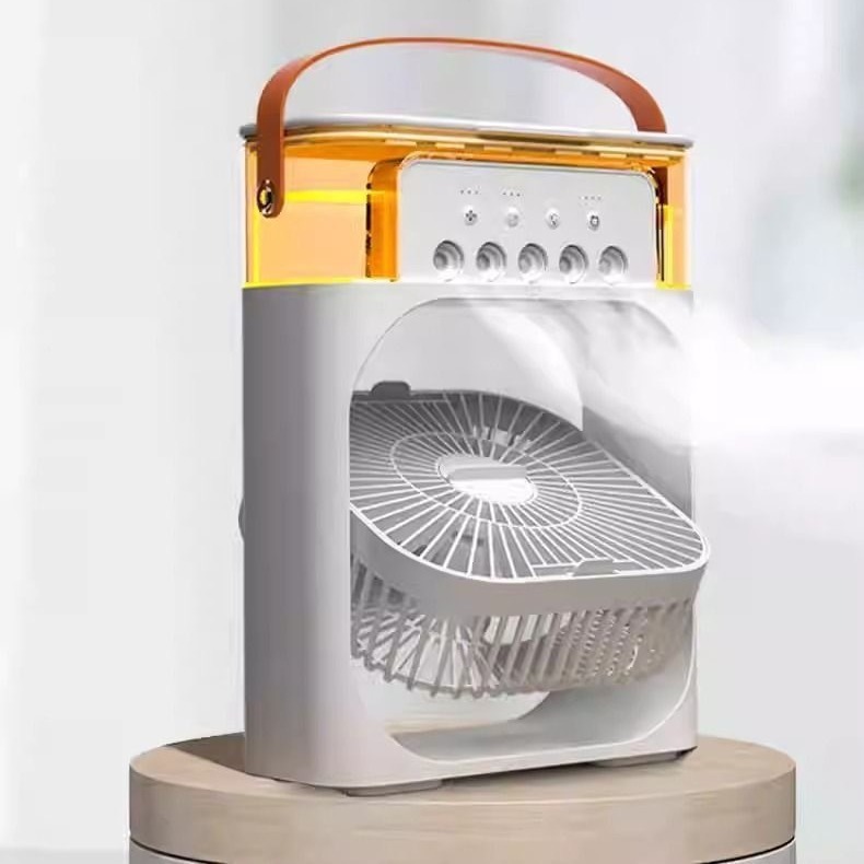 Five-hole spray fan, small fan, mini fan, multi-functional fan for dormitory, office, and home use.