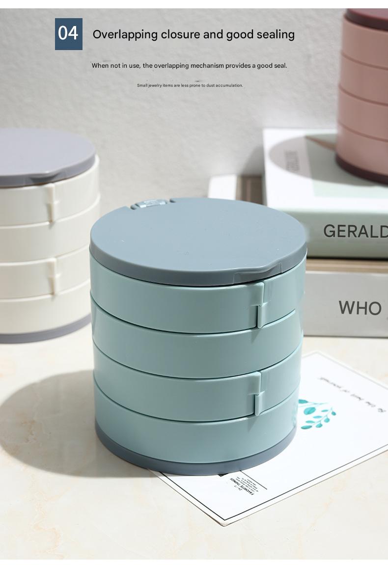 Rotating multi-tiered jewelry box, earring storage box, bracelet, earring studs, necklace, jewelry rack, dustproof box, small and exquisite.