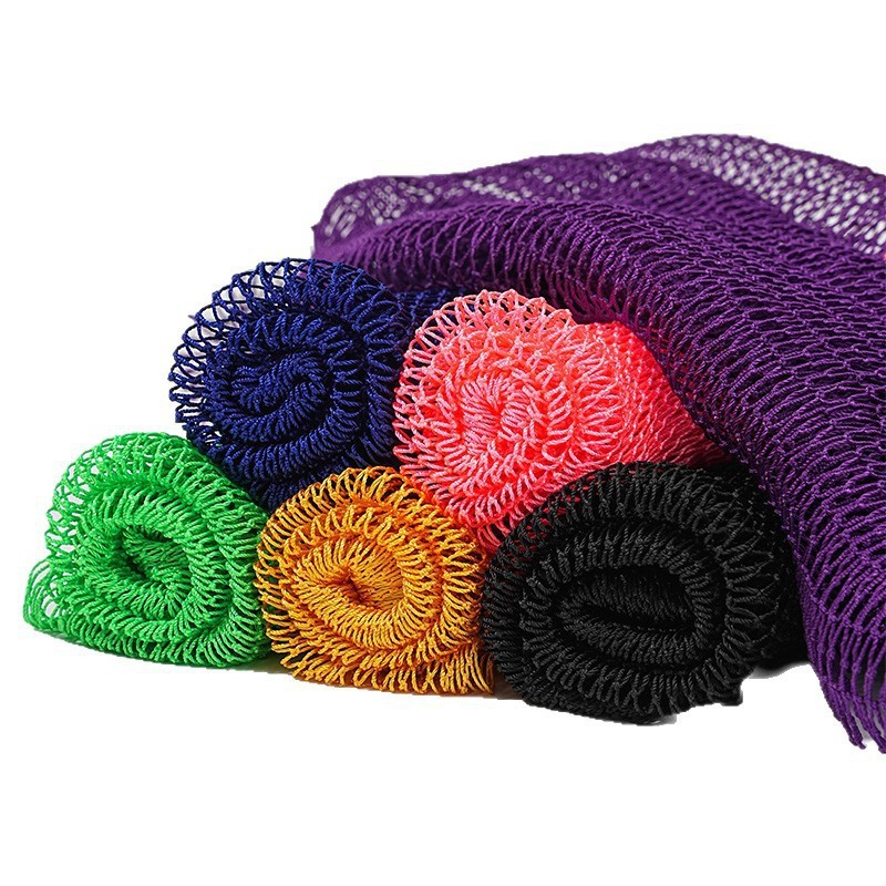 Drawstring African net nylon bath towel, high elasticity sauna towel, exfoliating and body scrubbing towel