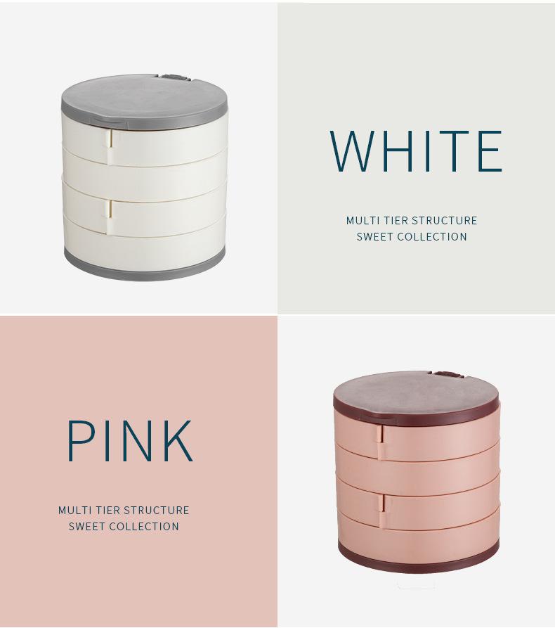 Rotating multi-tiered jewelry box, earring storage box, bracelet, earring studs, necklace, jewelry rack, dustproof box, small and exquisite.
