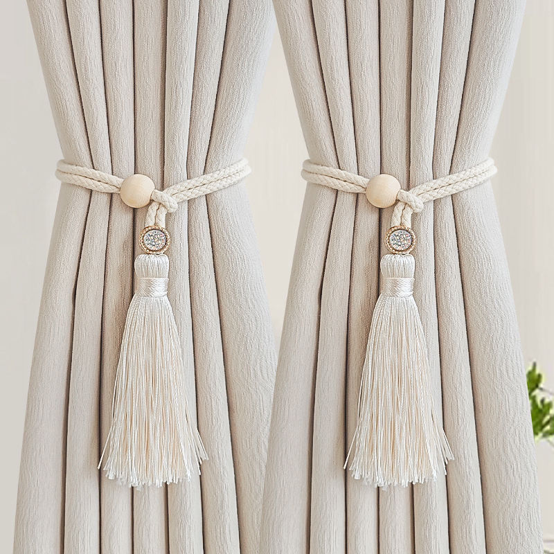 New minimalist luxury curtain tiebacks, a pair of tassel woven ropes for storage and home decoration.